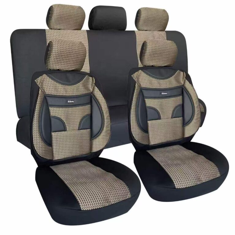 Gold black heavy fabric 5 seater car